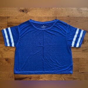 Women’s American Eagle Blue Crop Top T Shirt Size Small